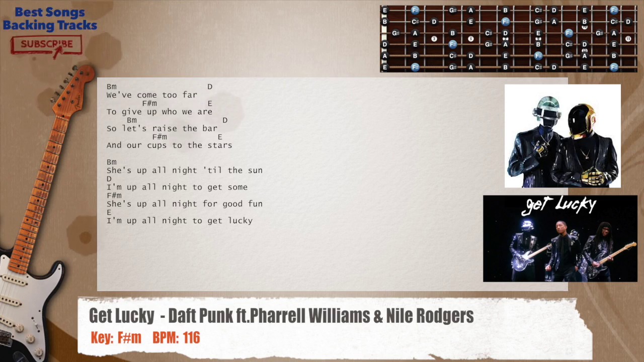 🎸 Get Lucky - Daft Punk ft. Pharrell Williams & Nile Rodgers Guitar Backing Track