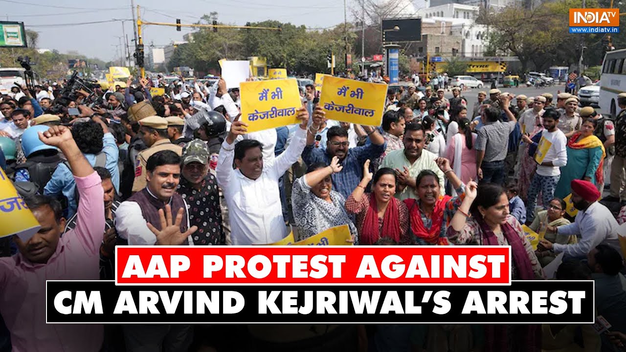 Kejriwal Arrest Protest: AAP&rsquo;s women workers protest against Delhi CM Arvind Kejriwal&rsquo;s arrest