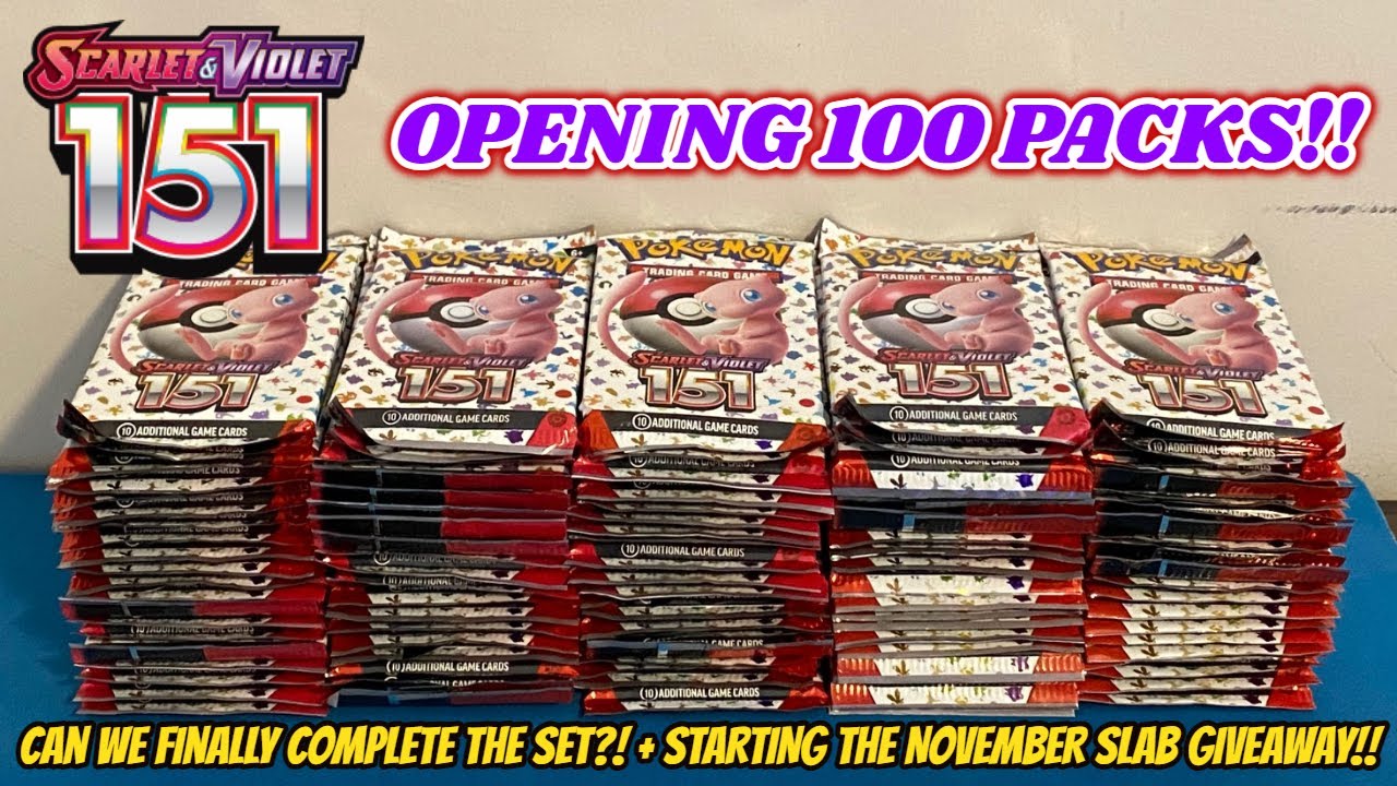 INSANE PULLS!! I opened 100 PACKS OF POKEMON 151 to try and COMPLETE THE SET!! + GIVEAWAY!!