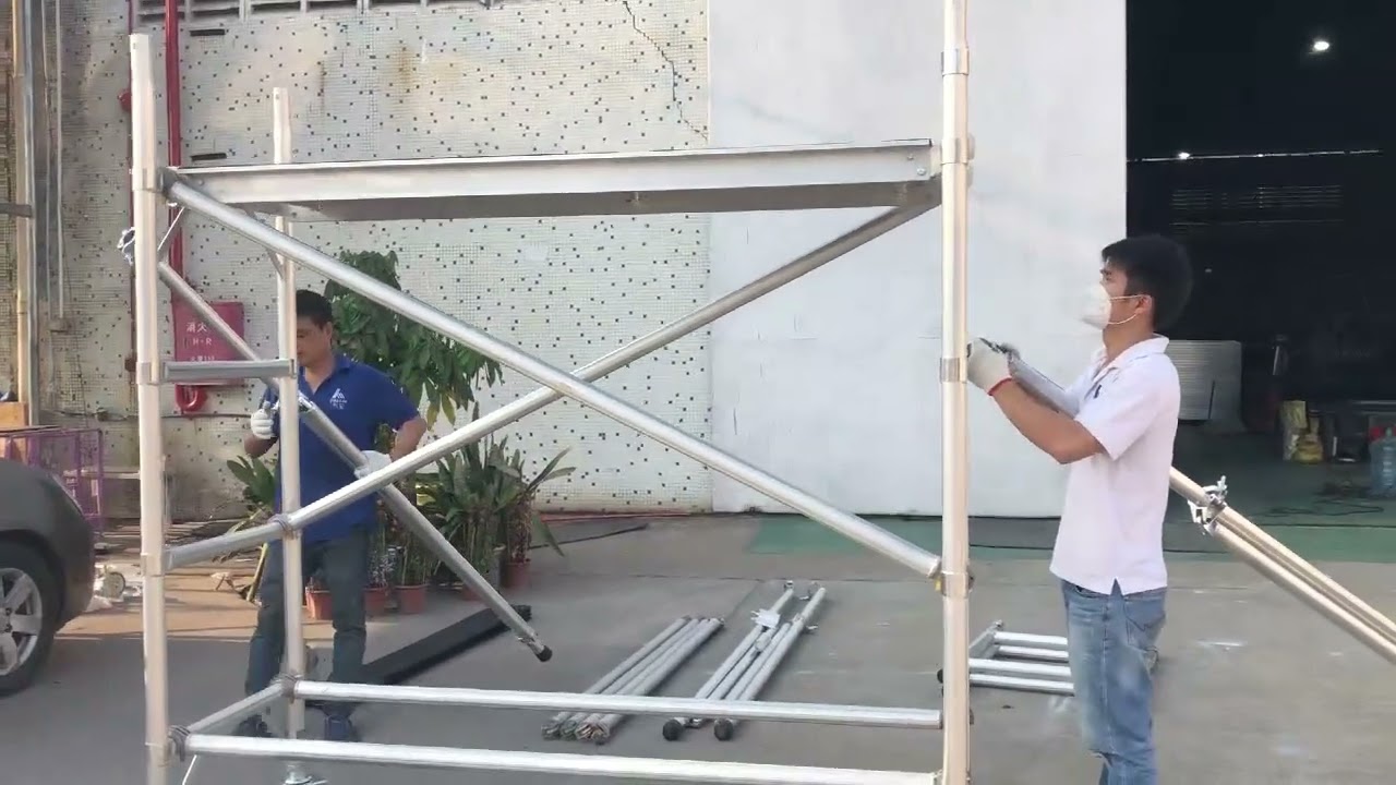 how to install aluminum scaffolding single width