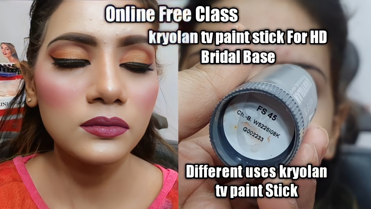 Free Online Professional Makeup Class Part 7 | HD BRIDAL BASE with kryolan tv paint stick
