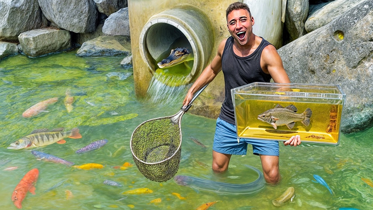 CAPTURANDO FILHOTE de PEIXE MONSTRO no TUNEL do JACARÉ