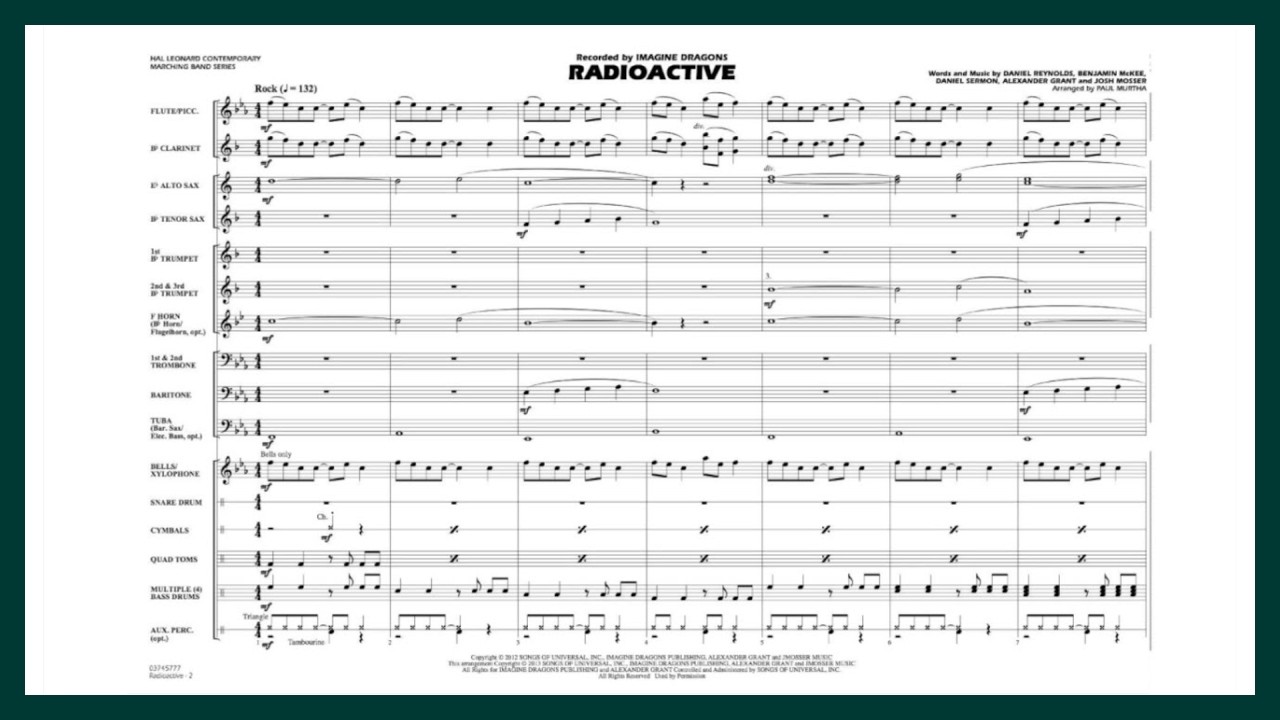 Radioactive by Imagine Dragons | Arr: Paul Murtha
