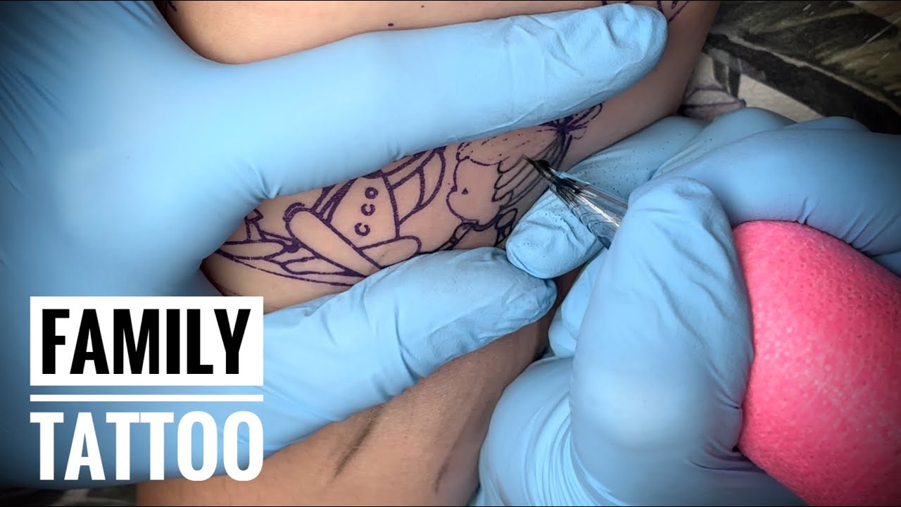 Whip Shading Family Tattoo| Time Lapse