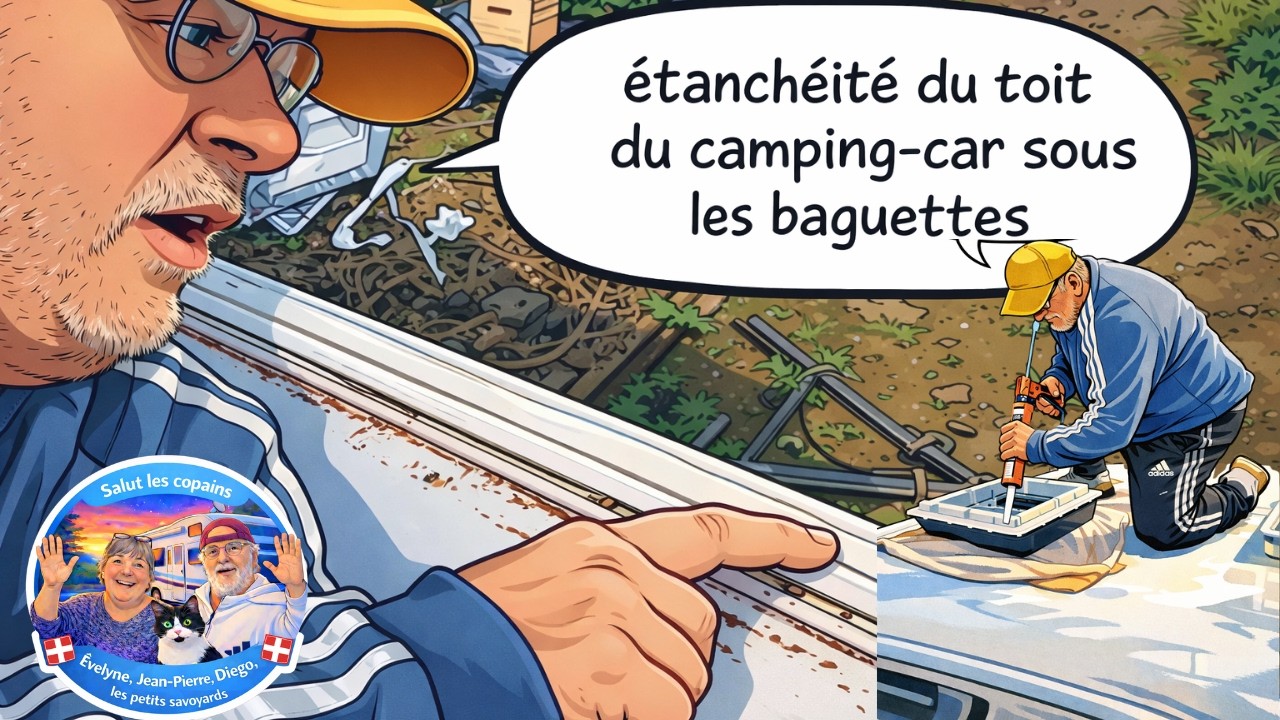 étanchéité du toit du camping car sous les baguettes