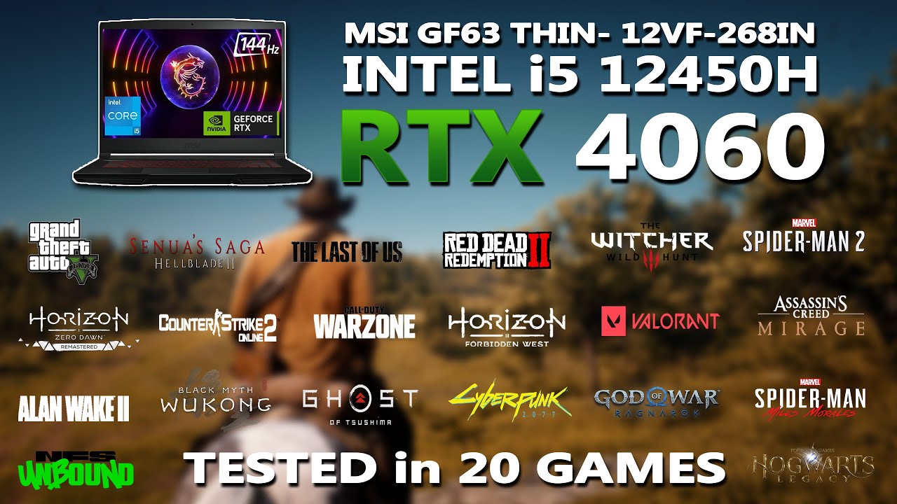 MSI Thin- Intel i5 12450H + RTX 4060 Gaming Benchmark Test in 2025 | Tested in 20 Games |