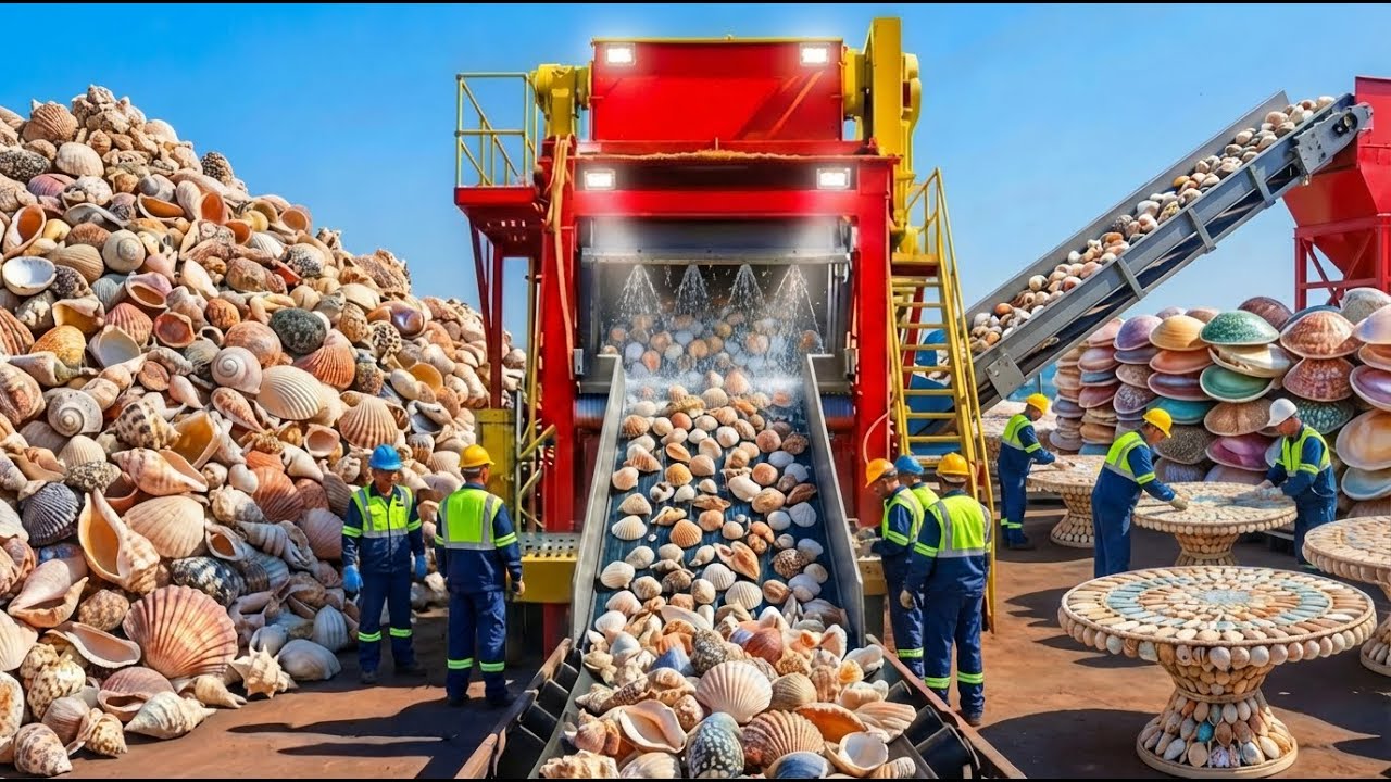 Inside the High-Tech Seashell Factory | From Ocean Waste to a Luxury Designer Table (Full Process)