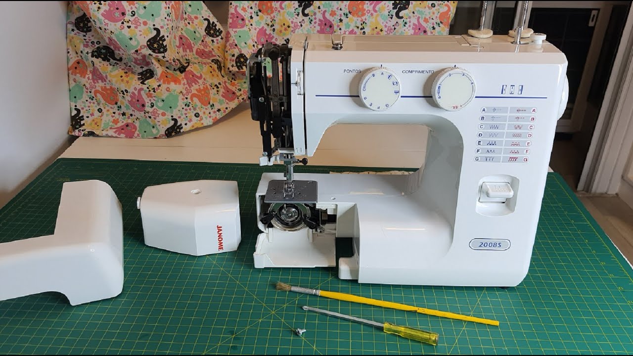 Diy - Limpeza e lubrificação de máquina de costura Janome 2008s - aula 271