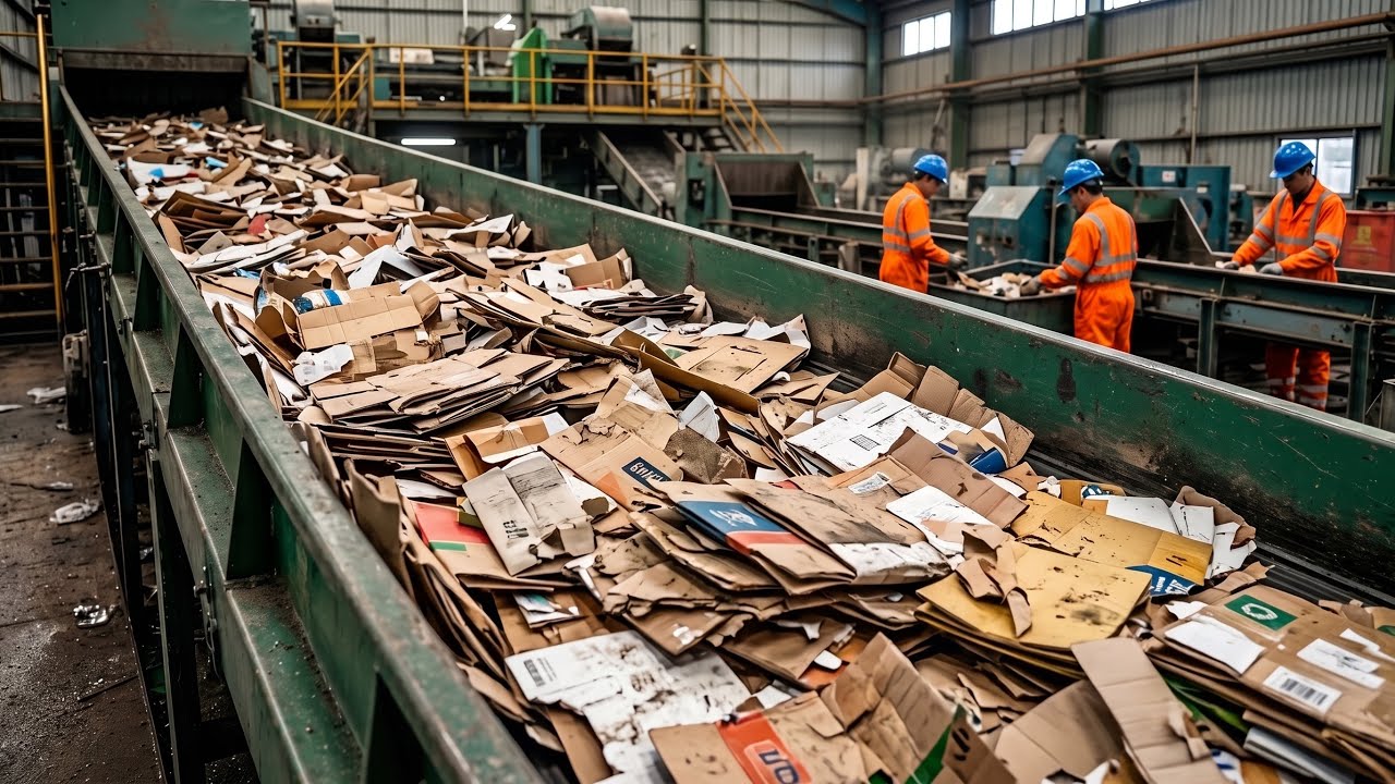 How Millions of Waste Cardboard Turned Into New Cardboard | Recycling Factory