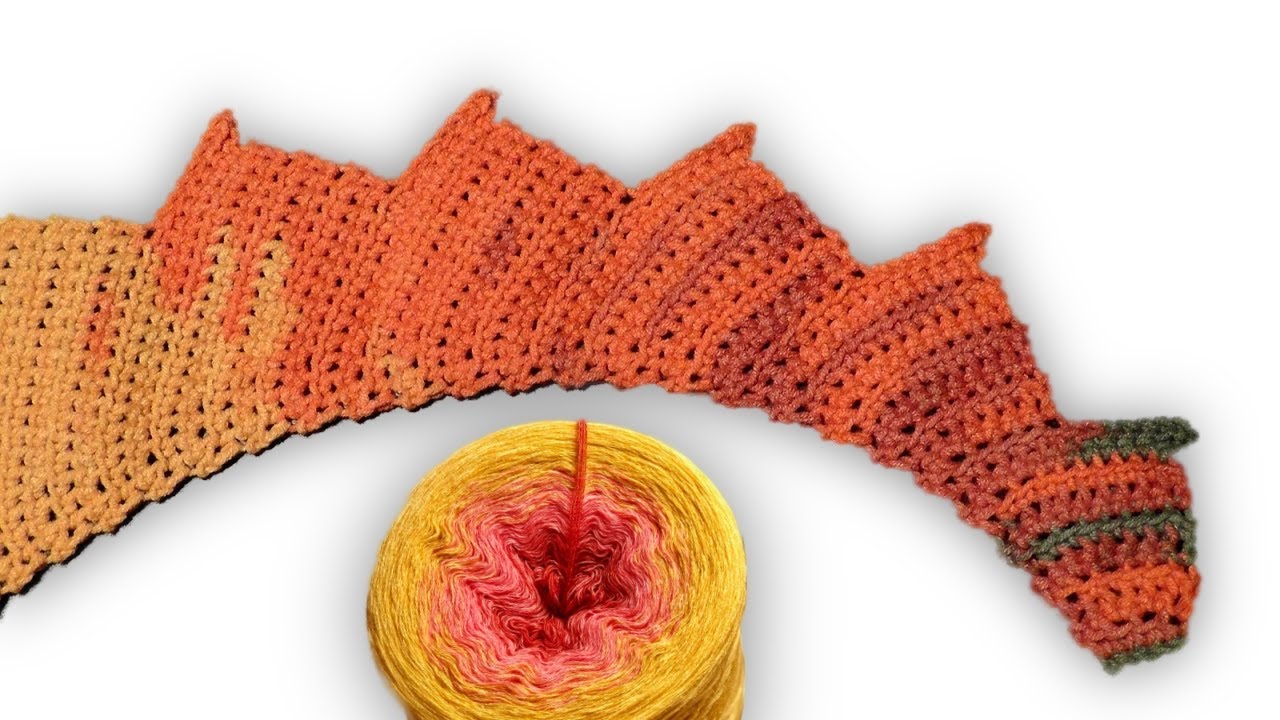 How to #crochet a dragon tail shawl with gradient yarn