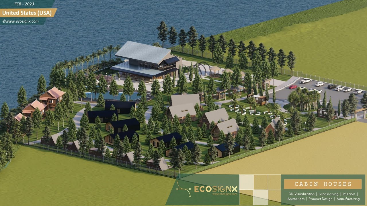 Cabin House Resort | Ranch Design | 3D Resort Layout | EcoSignX