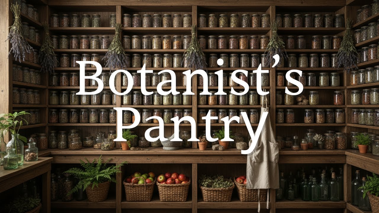 Herbal Apothecary Pantry 🌿🐦 Rustic Herb Room Ambience (No Music) | 2 Hours (4K)
