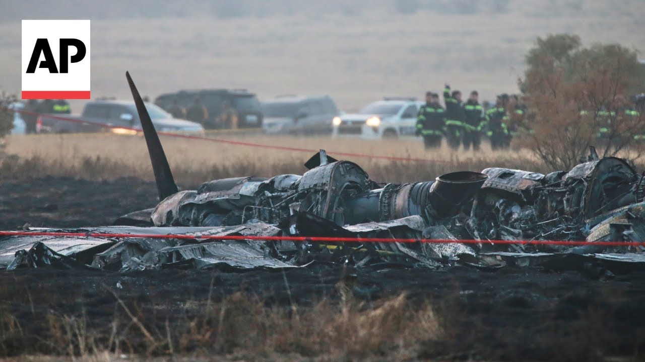 Aftermath of Turkish military plane crash in Georgia that killed 20 people