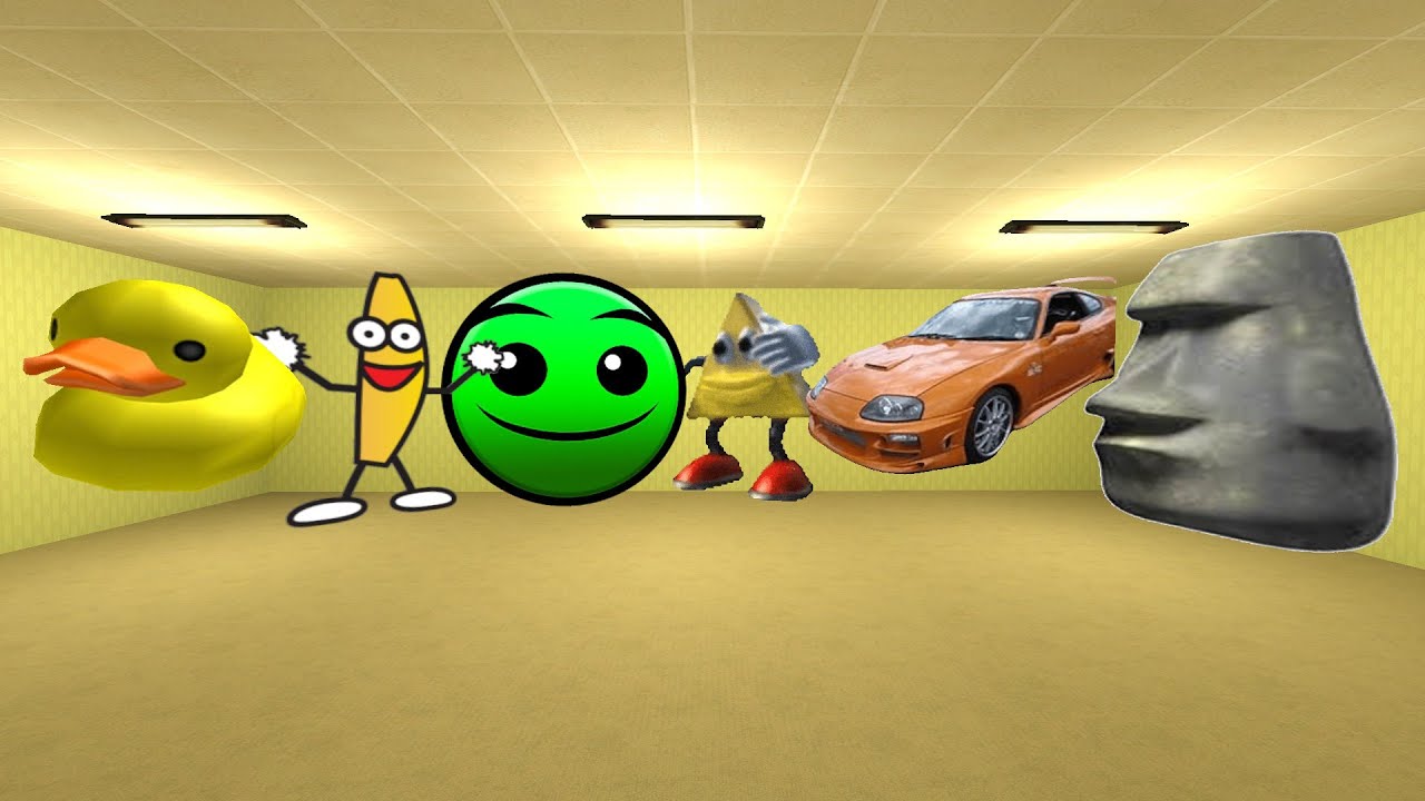 Toyota Supra, Fire in the Hole, Rubber Duck, Banana, Dancing Triangle и Moai Nextbot | Garry's Mod