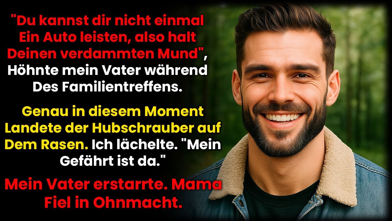 „Beim Familientreffen nannten mich meine Eltern arm – dann landete mein Hubschrauber“