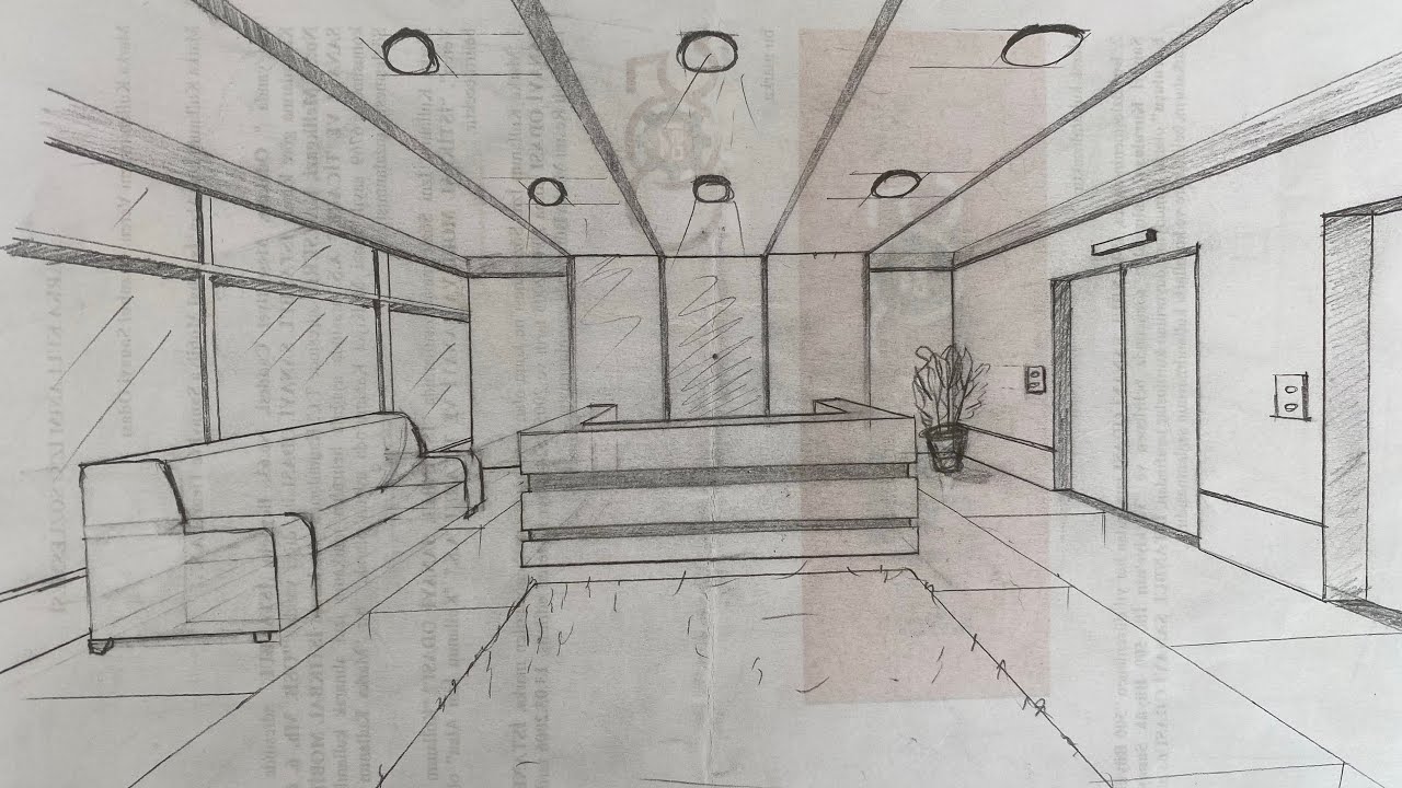 Tek Kaçışlı Perspektif ile İç Mekan Çizimi | Interior Drawing with Single Escape Perspective