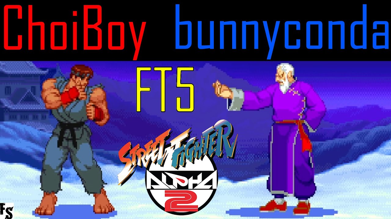 Street Fighter Alpha 2 - ChoiBoy [Ryu] vs bunnyconda [Gen] (Fightcade FT5)