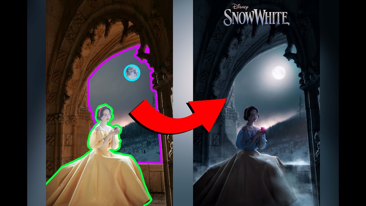เมื่อผมลองทำโปสเตอร์คุณ โบว์ เมลดา ให้อยู่ในหนัง snowwhite #photoshoptutorial  #โบว์เมลดา