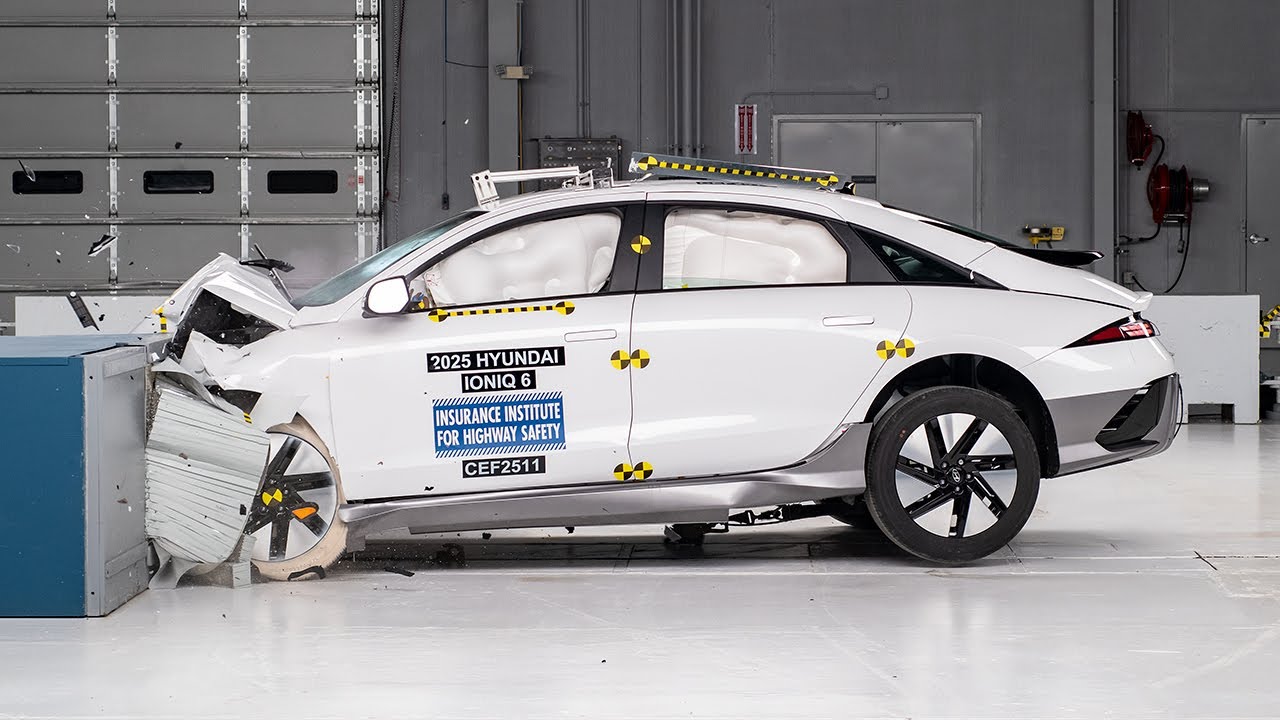 2025 Hyundai Ioniq 6 updated moderate overlap IIHS crash test