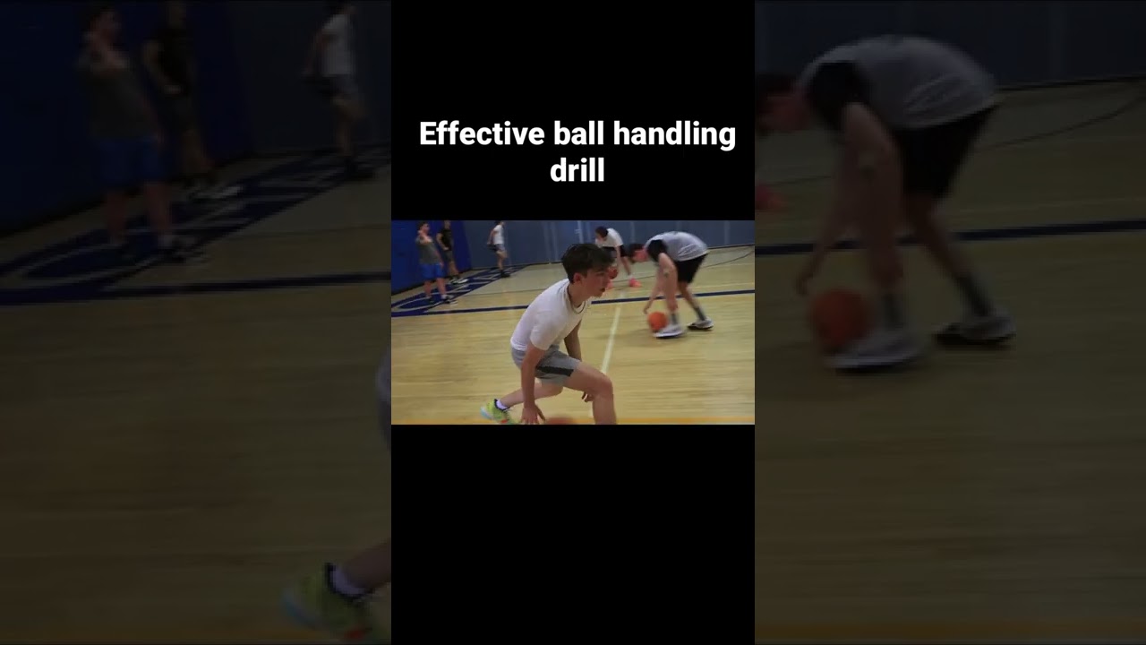 Effective ballhandling drill. Keep the ball low. Long strides and keep your eyes up.