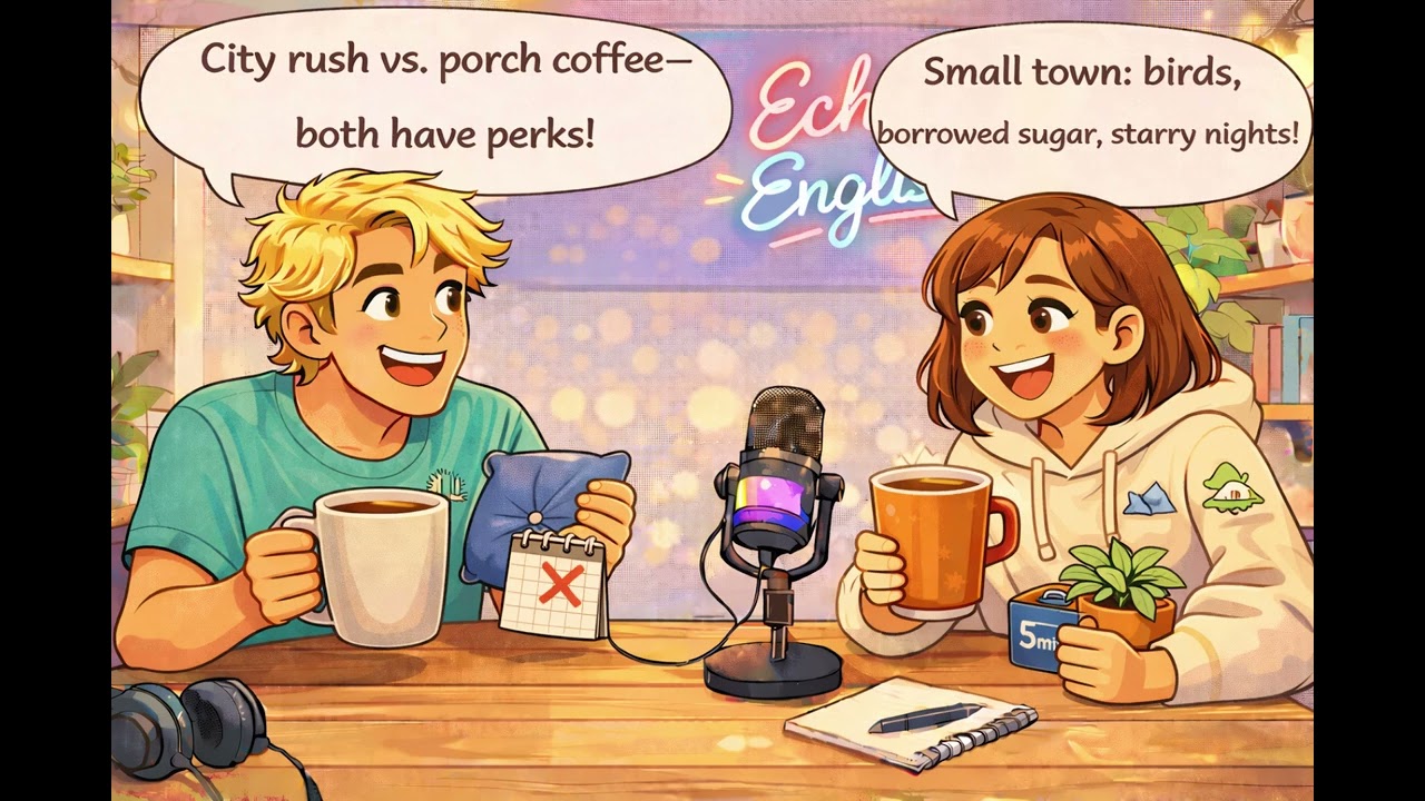 Small Town vs Big City Life | Echo English | Daily Routine + English Vocab 🏡🌆#echoenglish