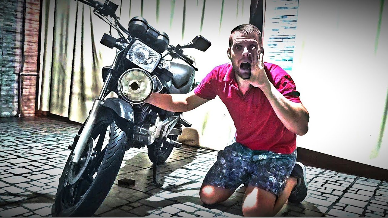 farol quadrado da CG 99 na CBX 200 Strada 😱