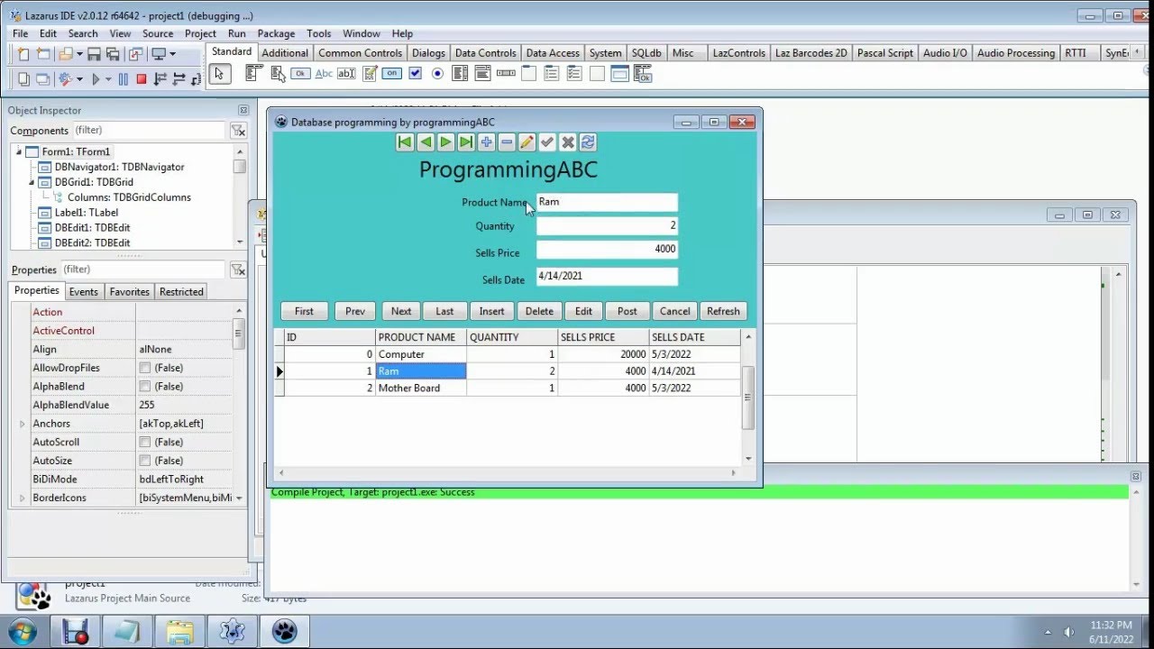 Dbf Database : Final part (Lazarus IDE)