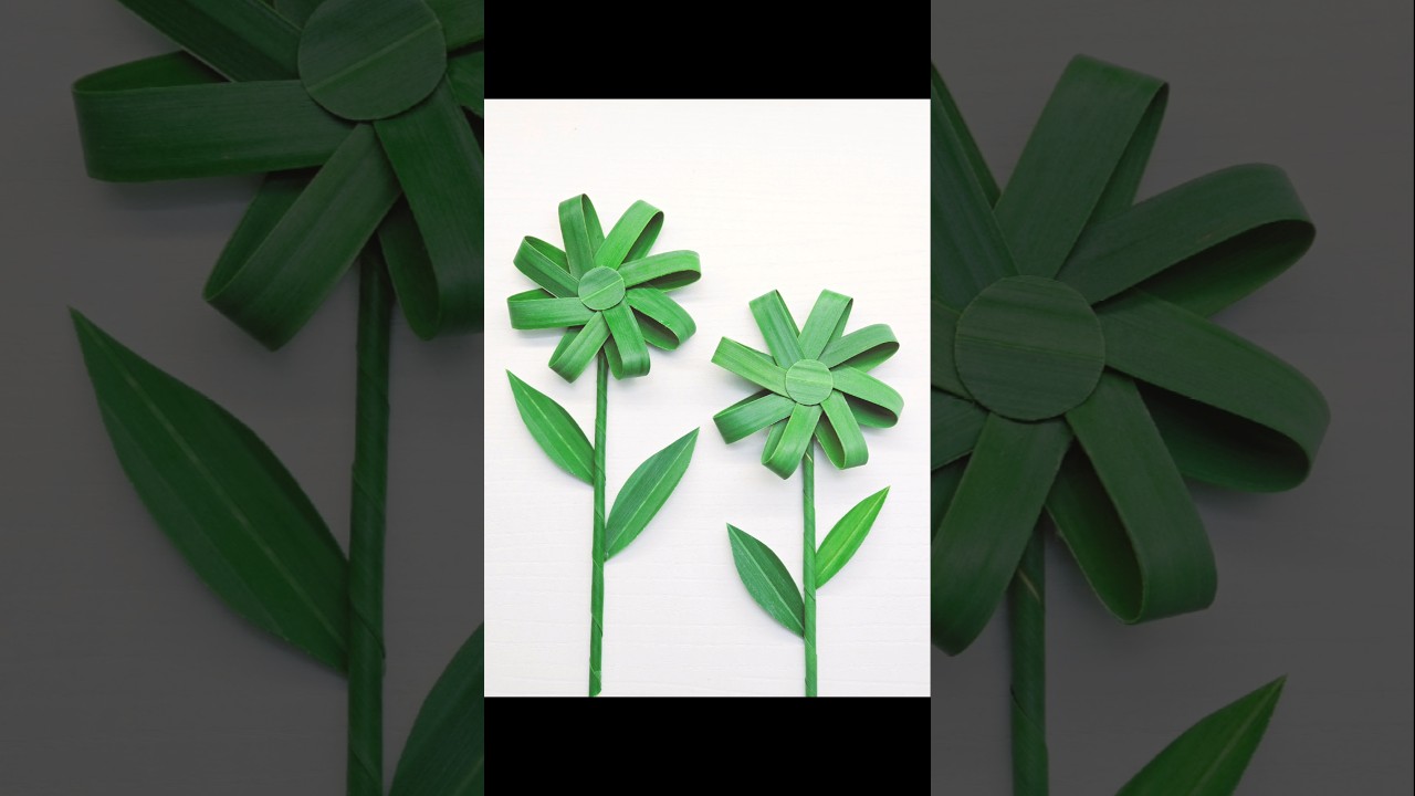 Coconut Leaf Flower #coconutleafcraft #craft #palmleaf #palmleafdecoration #diy