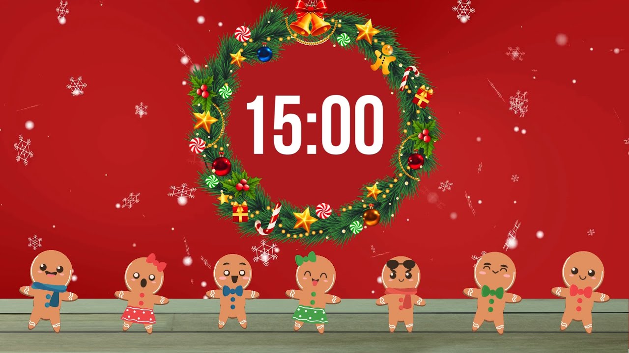 15 Minute Christmas Countdown 🎄| Festive Music, Santa Bells & Ho Ho Alarm 🎅✨