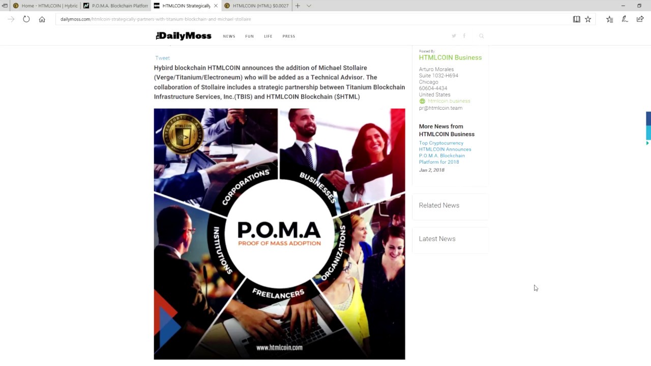 HTMLCoin - The best of both worlds, P.O.M.A and Strategic Partnership
