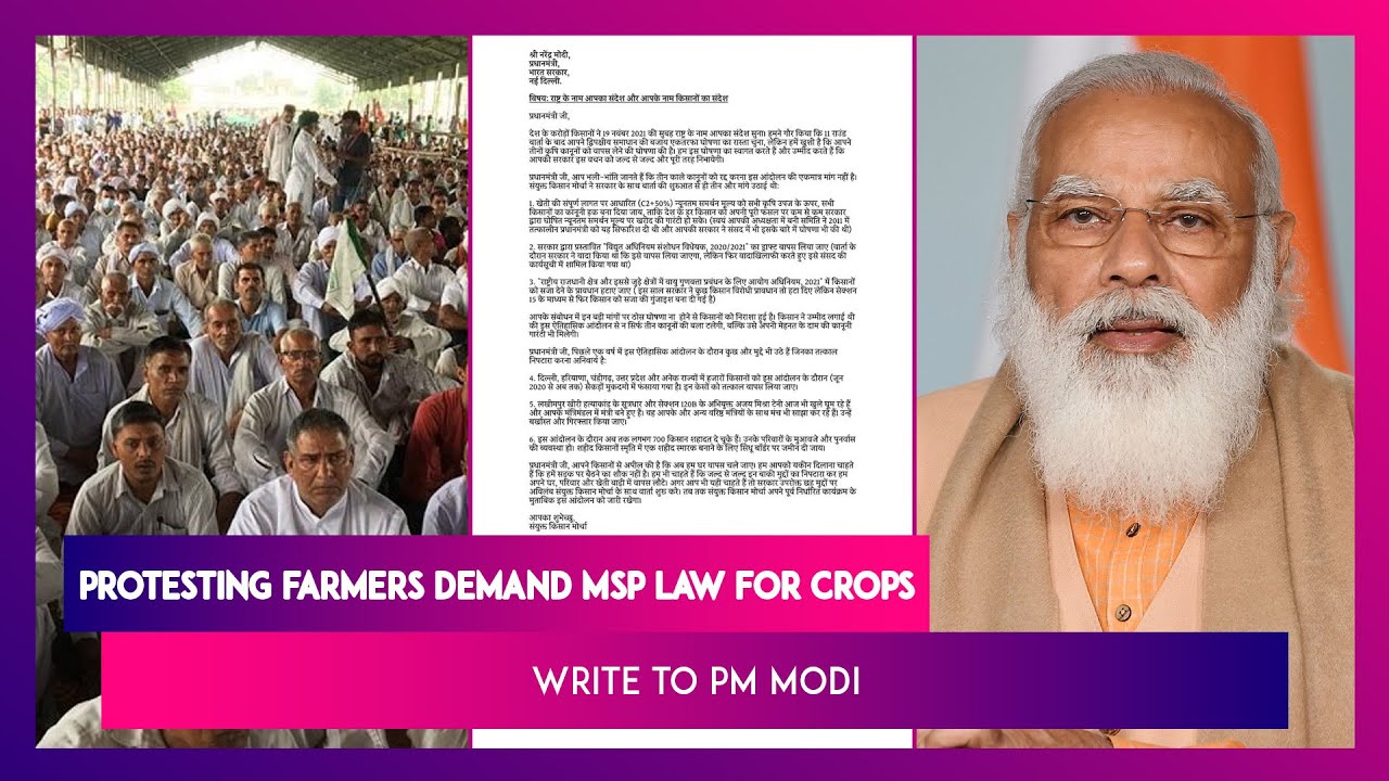 Protesting Farmers Demand MSP Law For Crops, Write To PM Modi