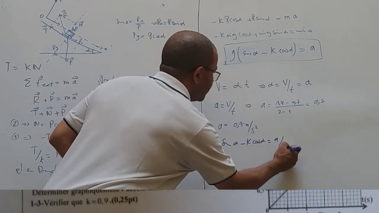 تصحيح امتحان وطني 2020 علوم رياضية تمرين الميكانيك bacchemin