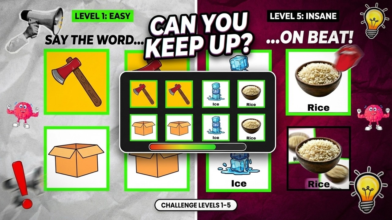 Say The Word On Beat Challenge | Level 1 - 5 | Level Easy to Insane