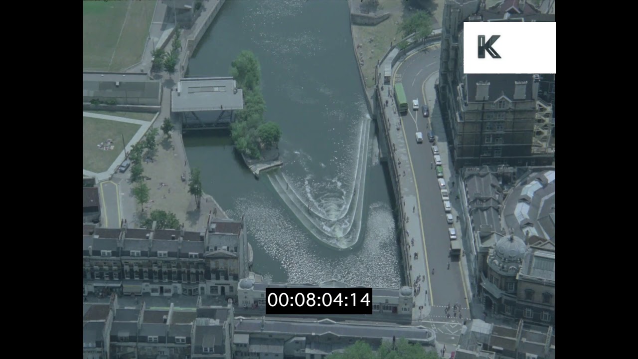 1970s Bath, Aerial Views of Pulteney Bridge and River Avon, HD from 35mm | Kinolibrary