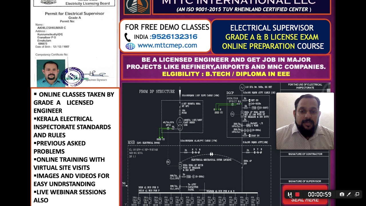 MTTC INTERNATIONAL LLC - ONLINE TRAINING FOR ELECTRICAL INSPECTORATE LICENSE B.TECH /DIPLOMA EEE