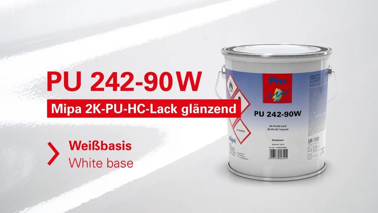 Mipa PU 242-90W 2K-PU-HC-Lack glänzend – Weißbasis für das Pro Mix® Industry Mischsystem