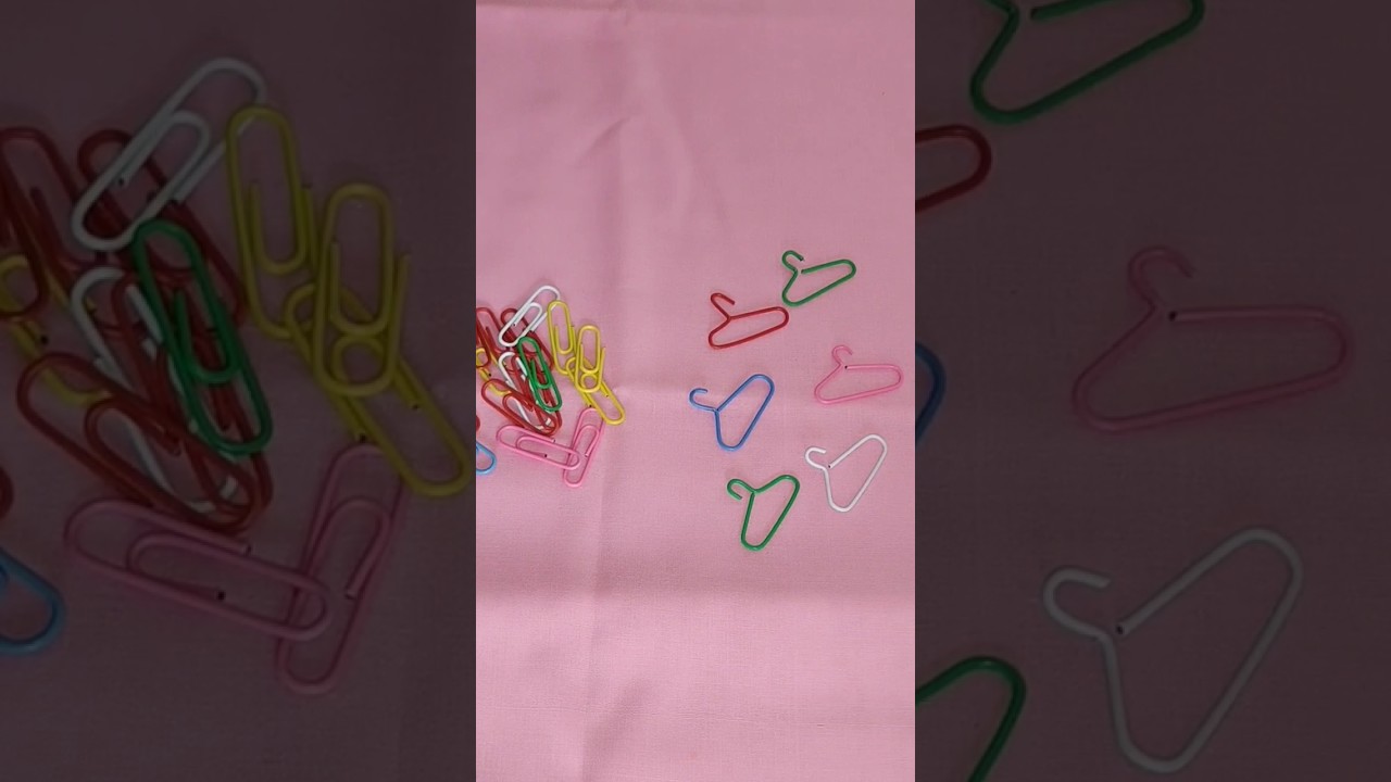 Mini hangers with paper clips #minihanger #paperclips #shorts #youtubeshorts