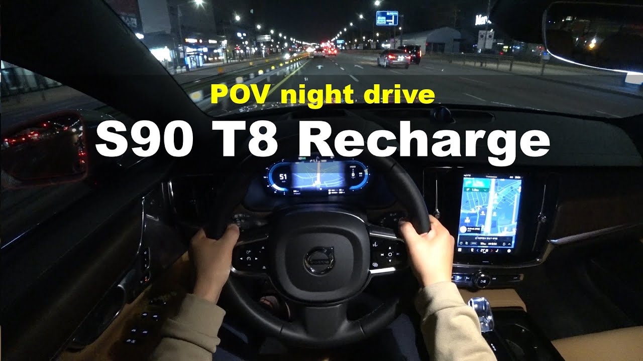 2024 Volvo S90 T8 Recharge POV night drive