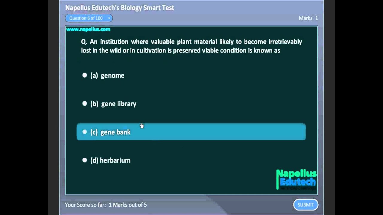 Application Of Biology Smart Test 1 , CBSEPMT study material