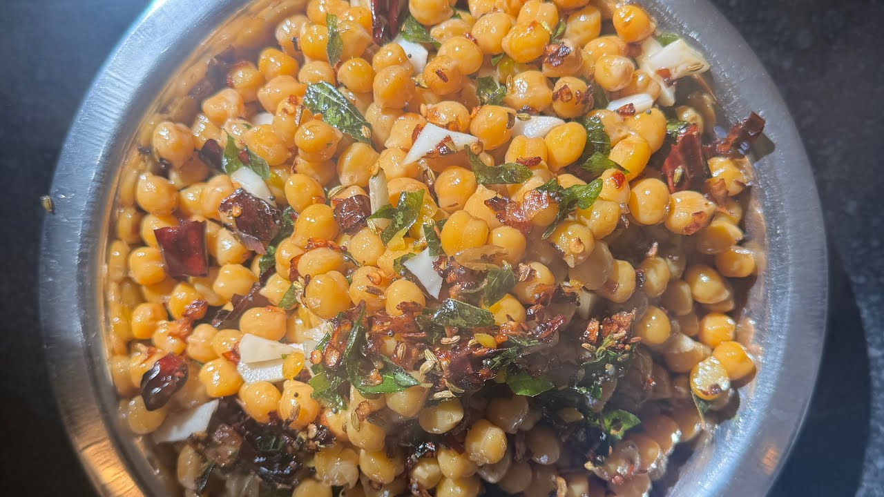 கொண்டக்கடலை தாளிச்சது | kondakadalai thalippu | chana sundal | Jaffna style chickpea sundal