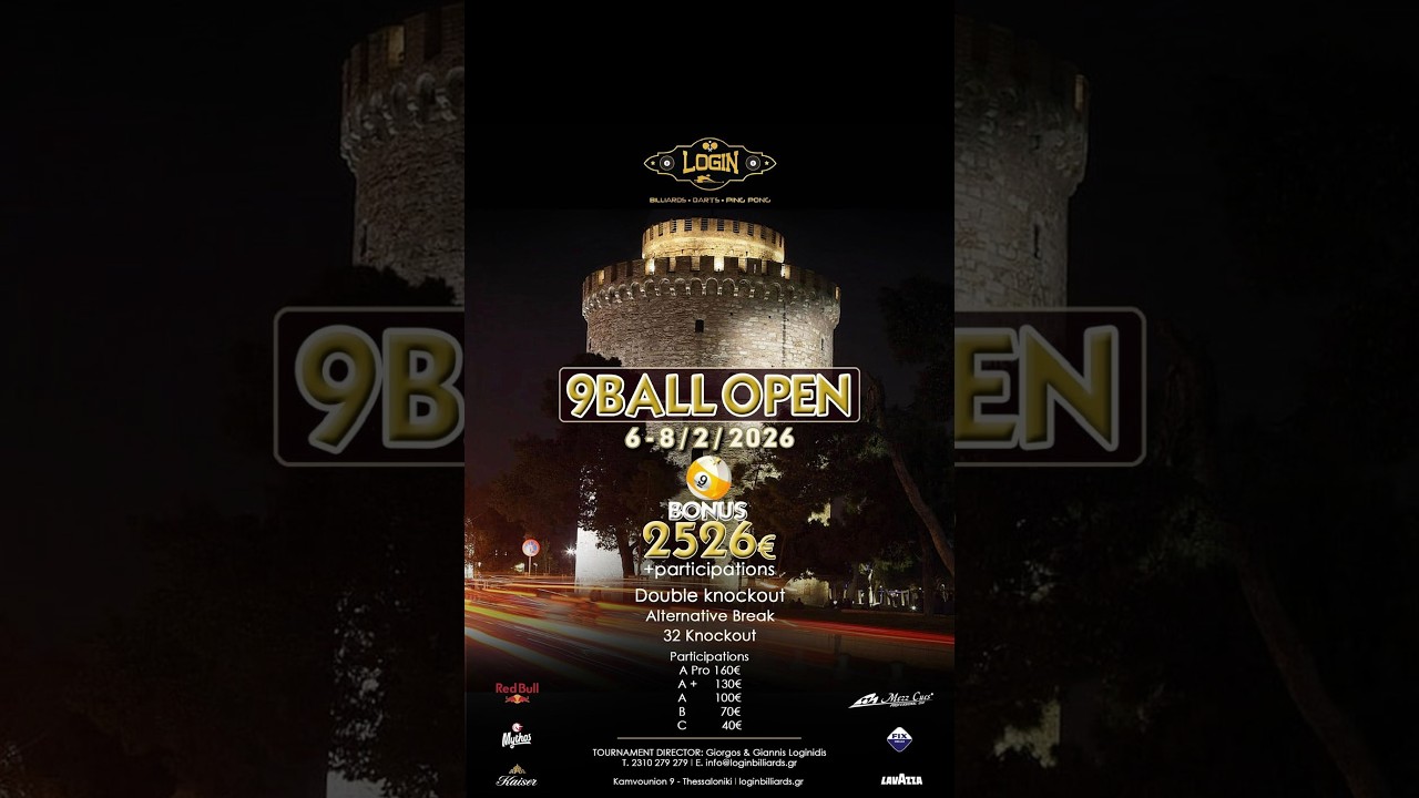 LOGIN BILLIARDS OPEN 2526€ BONUS DAY 2