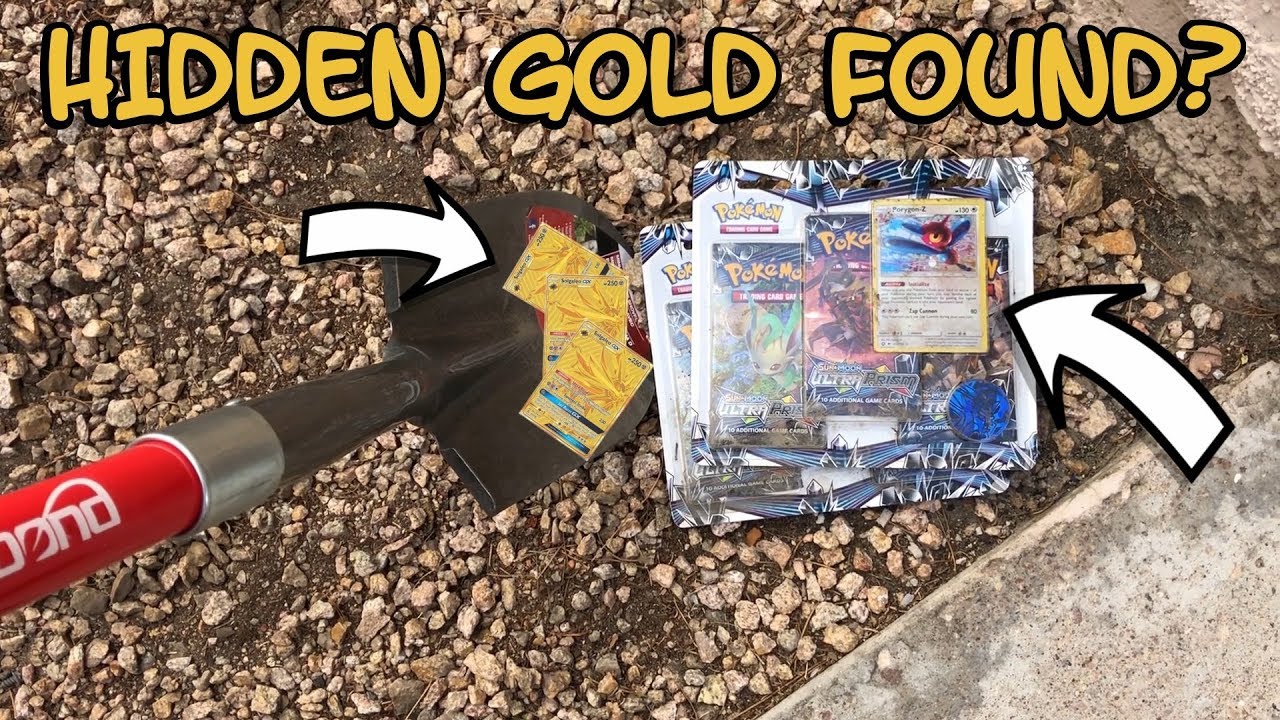 DIGGING FOR SECRET POKEMON CARDS IN THE GROUND! (did we find gold?)