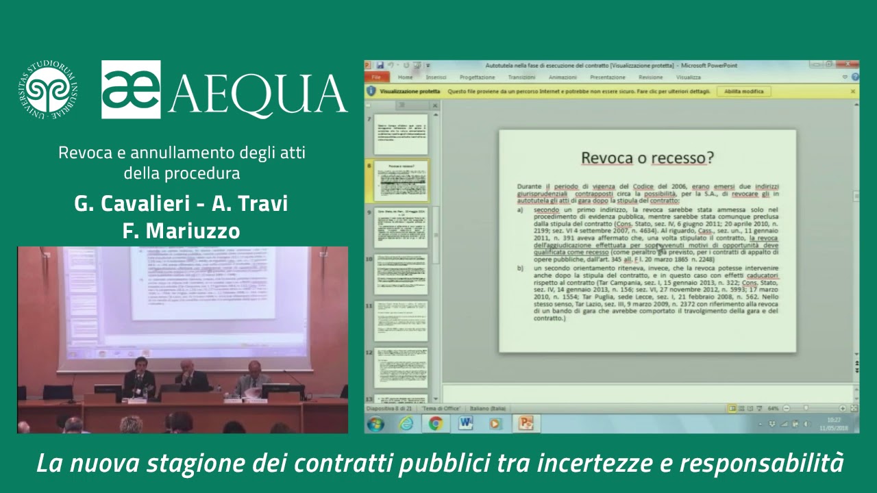 Revoca e annullamento degli atti della procedura - Cavalieri