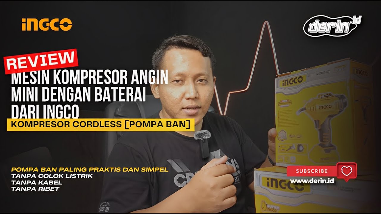 REVIEW DAN TES KOMPRESOR ANGIN MINI DARI INGCO | KOMPRESOR CORDLESS ANGIN MINI POMPA BAN 150PSI