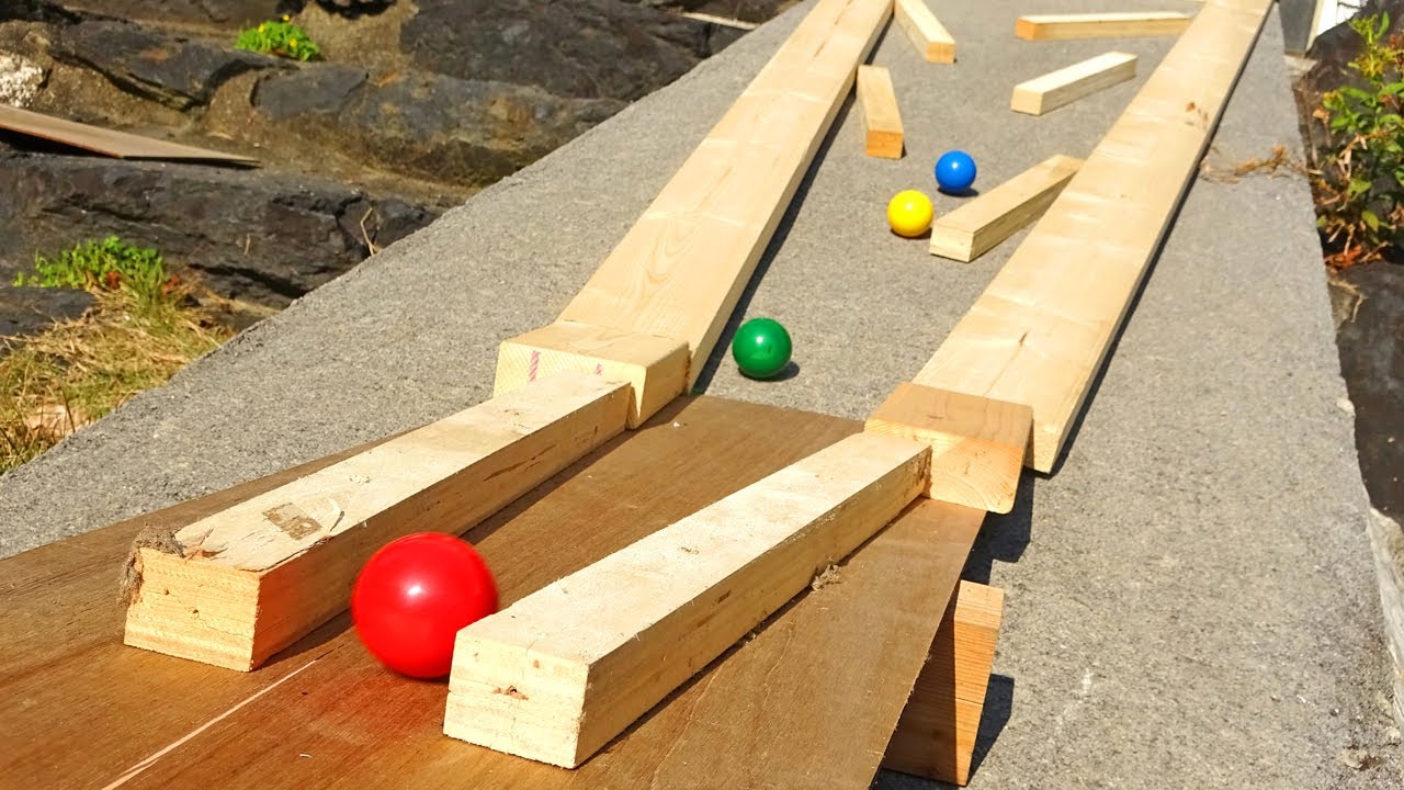 Marble Run Rolling Marbles on Handmade Course # 3 [ASMR]