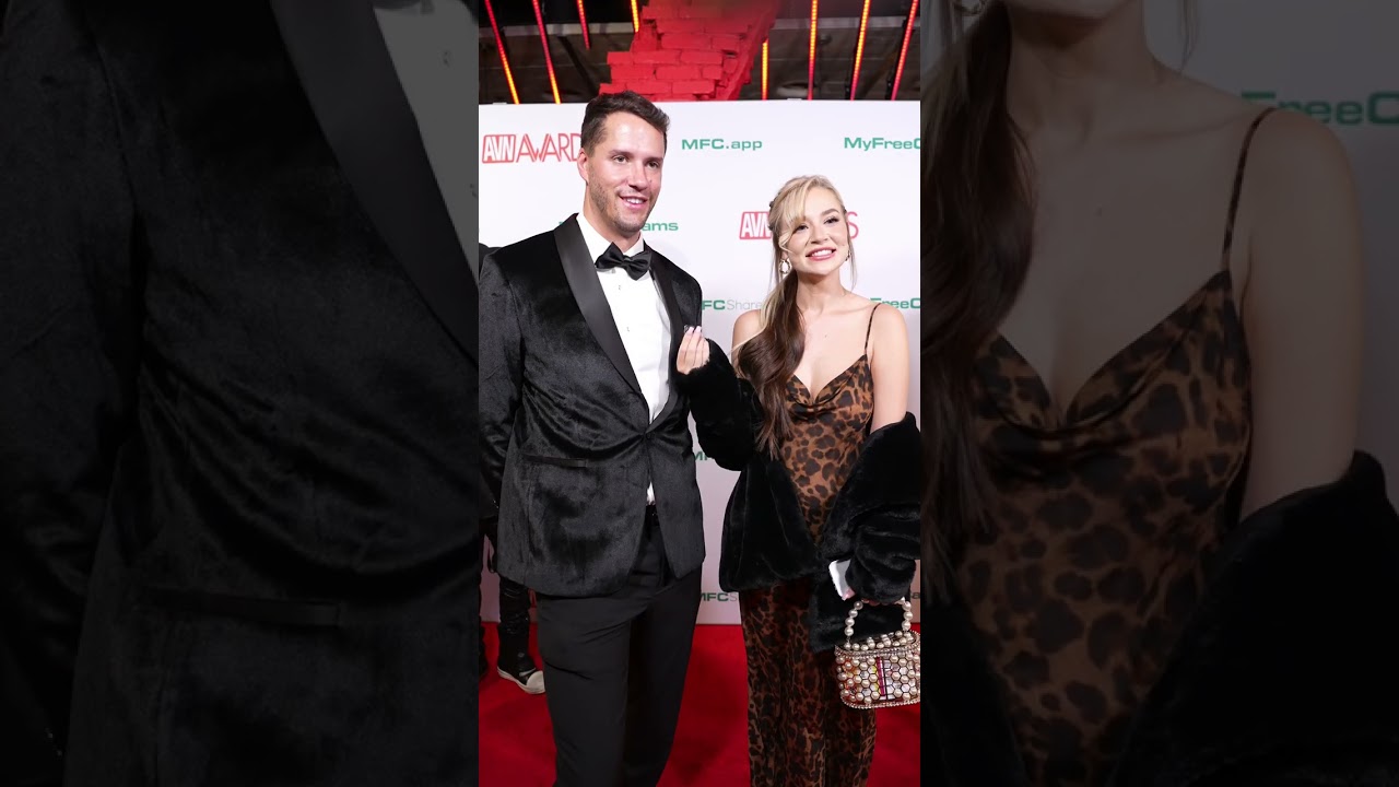 Adult stars Blake Blossom and Dan Damage on the 2026 AVN Awards red carpet