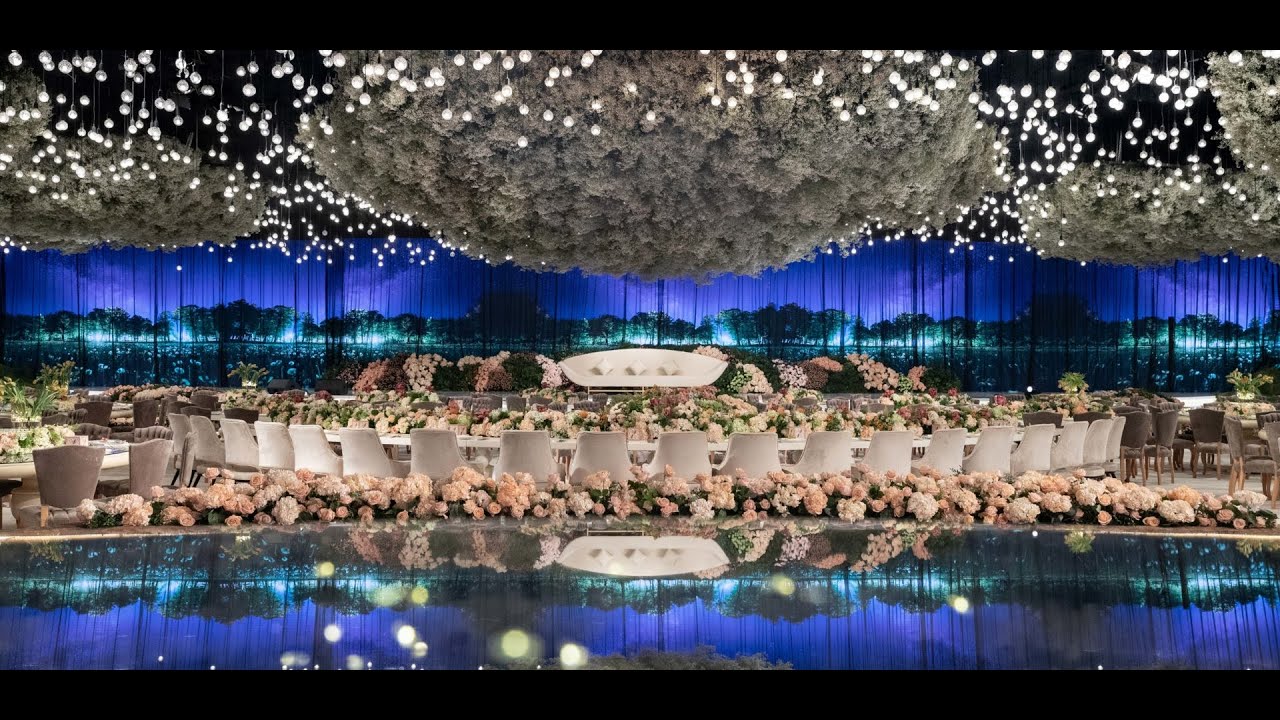 Le Mariage - ROYAL WEDDING in Qatar with Elegant Flower Decorations and Special Ceiling Installation