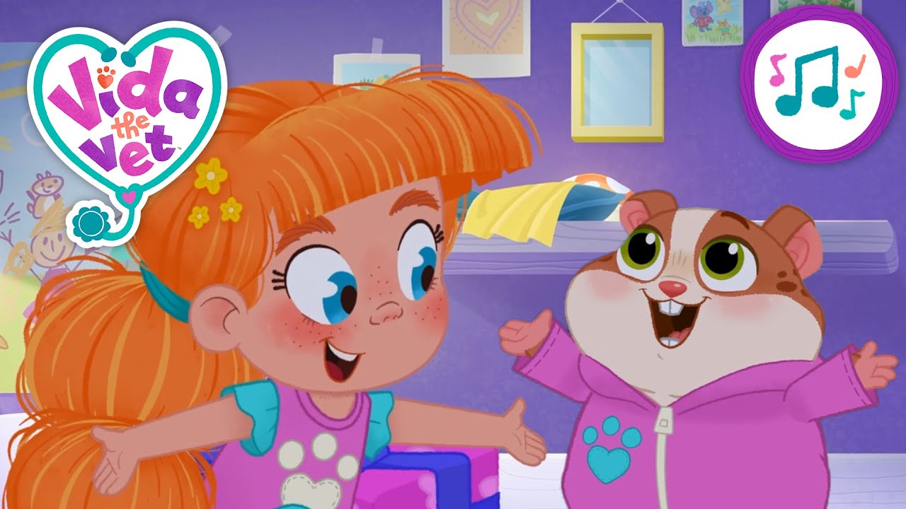 Popcorn's Sleepover Fun! @VidaTheVet | Cute Cartoons for Girls | Learning Animals and Careers