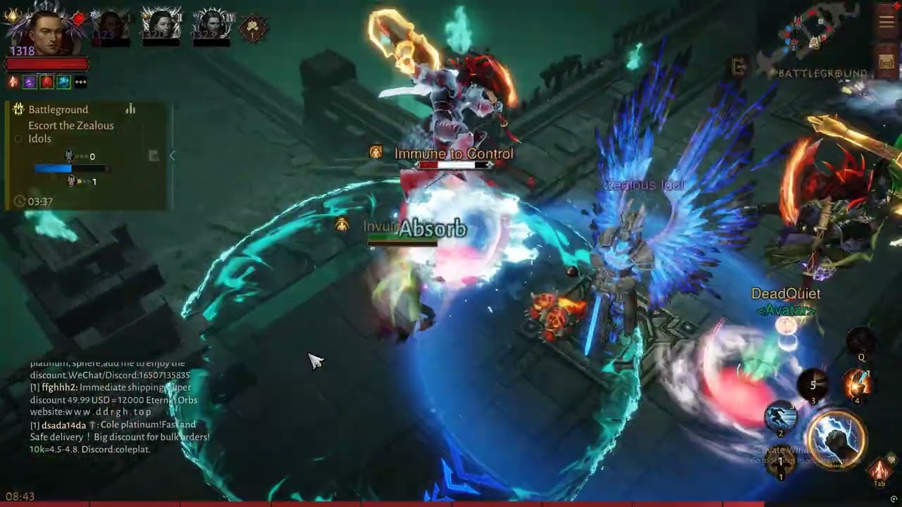 Diablo immortal battleground match monk in almost whale match up 4.6k reso