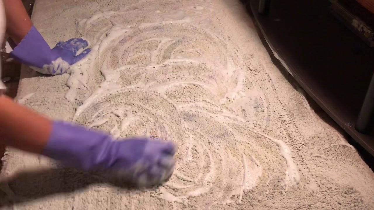 Rug Transformation! Multi Cleanser Foamy Carpet Scrub Comet ASMR